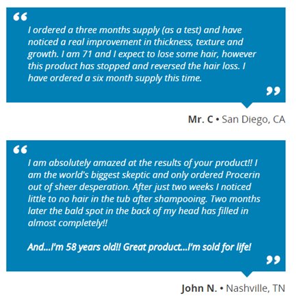 Procerin testimonials